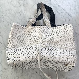 Reversible Faux Leather Tote Bag